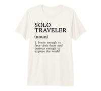 Funny Solo Traveler Definition, Self-Discovery Growth Wisdom Premium T-Shirt