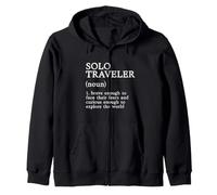 Funny Solo Traveler Definition, Self-Discovery Growth Wisdom Zip Hoodie
