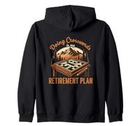 Funny Solving Crosswords Is My Retirement Plan Puzzle Lover Zip Hoodie