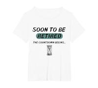 Funny Soon to Be Retired The Countdown Begins for Retirement T-Shirt, Women's Plus, White, 3X