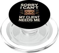 Funny Sorry I Cant My Client Needs Me Work PopSockets PopGrip for MagSafe