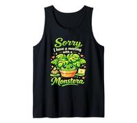 Funny Sorry I Have A Meeting with My Monstera Plant Lover Tank Top