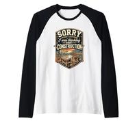 Funny Sorry I was Thinking About Construction Worker Raglan Baseball Tee