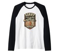 Funny Sorry I was Thinking About Pottery Raglan Baseball Tee
