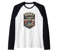 Funny Sorry I was Thinking About Video Editing Raglan Baseball Tee