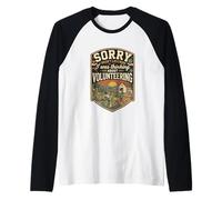 Funny Sorry I was Thinking About Volunteering Raglan Baseball Tee