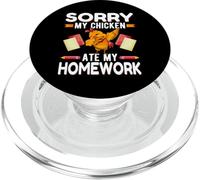 Funny Sorry My Chicken Ate My Homework Kids Teacher School PopSockets PopGrip for MagSafe