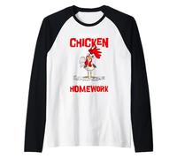 Funny Sorry My Chicken Ate My Homework School Chicken Farmer Raglan Baseball Tee