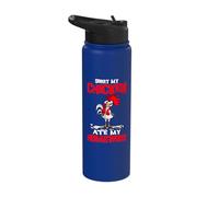 Funny Sorry My Chicken Ate My Homework School Chicken Farmer Stainless Steel Insulated Water Bottle