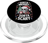 Funny Sorta Merry Sorta Scary Skeleton Christmas PopSockets PopGrip for MagSafe