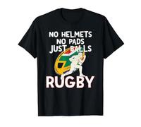 Funny South Africa Rugby No Helmets Design Value Graphic T-Shirt, Men, Black, S