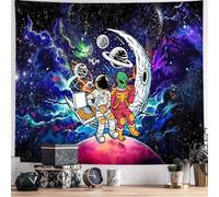 Funny Space Astronaut Tapestry for Men Cool Moon Galaxy Tapestry Trip-py for Bedroom Aesthetics Planet Alien Hippie Tapestries Art Room Decor Poster Wall Hanging for Living Room Dorm (51"H X 60"L)