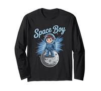 Funny Space Boy Kids Astronomy Astrophysics Astronauts Long Sleeve T-Shirt