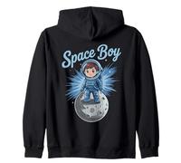 Funny Space Boy Kids Astronomy Astrophysics Astronauts Zip Hoodie