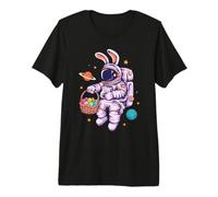 Funny Space Bunny Astronaut Easter Basket Egg Hunt Design Premium T-Shirt