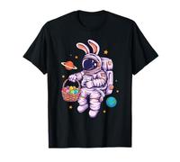 Funny Space Bunny Astronaut Easter Basket Egg Hunt Design T-Shirt