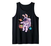 Funny Space Bunny Astronaut Easter Basket Egg Hunt Design Tank Top