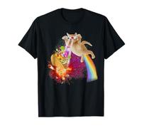 Funny Space Cat Laser Taco Galaxy Kitten Rainbow Cat T-Shirt