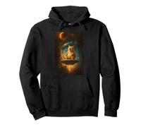 Funny Space, Cat UFO Alien, Abduction Astronaut Design Pullover Hoodie