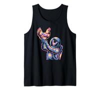 Funny Space Chicken Lady Exploring The Starry Universe Tank Top