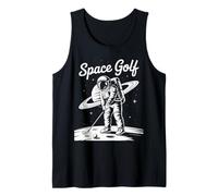 Funny Space Man Golfer On The Moon Golfing Golf Joke Tank Top