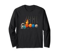 Funny Space Planets Newton Cradle Astronomy Elements Shirt Long Sleeve T-Shirt