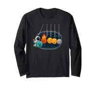 Funny Space Planets Newton Cradle Astronomy Elements Shirt Long Sleeve T-Shirt