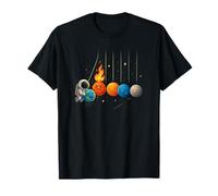 Funny Space Planets Newton Cradle Astronomy Elements Shirt T-Shirt