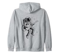Funny Spaceman Playing Electric Guitar Astronomy Astronauts Zip Hoodie