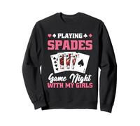 Funny Spades Art For Women Card Game Play Spades Player Sweatshirt