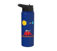 Funny Spain Solar eclipses Illustration Spanish Bulls Stainless Steel Insulated Water Bottle