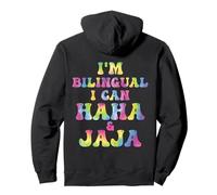 Funny Spanish Teacher I'm Bilingual I Can Haha & Jaja TieDye Pullover Hoodie