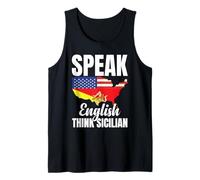 Funny Speak English Think Sicilian USA Sicilian Trinacria Tank Top
