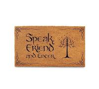 Funny Speak Friend and Enter Entrance Mat Floor Rug Indoor/Front Door Mats Home Decor Machine Washable Rubber Non Slip Backing 36X24 Inch