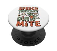 Funny Speech Therapy Is Dino- Mite Dinosaur PopSockets Adhesive PopGrip
