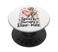 Funny Speech Therapy Is Dino- Mite Dinosaur PopSockets Adhesive PopGrip