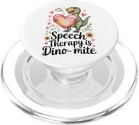 Funny Speech Therapy Is Dino- Mite Dinosaur PopSockets PopGrip for MagSafe