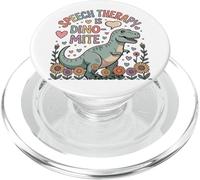 Funny Speech Therapy Is Dino- Mite Dinosaur PopSockets PopGrip for MagSafe