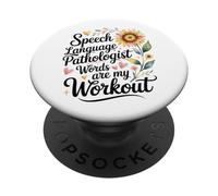 Funny Speech Therapy SLP Words Are My Workout PopSockets Adhesive PopGrip
