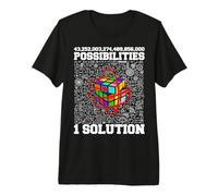 Funny Speed Cubing Tee One Solution Math Lovers Boys Girls Premium T-Shirt