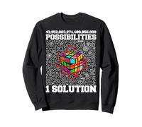 Funny Speed Cubing Tee One Solution Math Lovers Boys Girls Sweatshirt