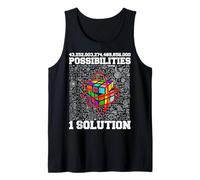 Funny Speed Cubing Tee One Solution Math Lovers Boys Girls Tank Top