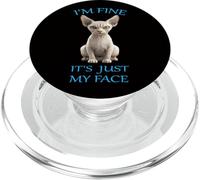 Funny Sphynx Cat I'm Fine It’s Just My Face Sarcastic Humor PopSockets PopGrip for MagSafe