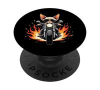 Funny Sphynx Cat Riding a Motorcycle Design Sphynx Cat Lover PopSockets Adhesive PopGrip