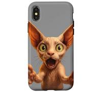 Funny Sphynx Cat Smile! With Outstretched Paws Cat Lovers Case for iPhone X/XS