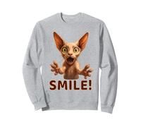 Funny Sphynx Cat Smile! With Outstretched Paws Cat Lovers Sweatshirt