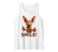 Funny Sphynx Cat Smile! With Outstretched Paws Cat Lovers Tank Top