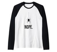 Funny Spider Nope Meme Minimalist Arachnophobia Gift Raglan Baseball Tee
