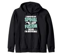 Funny Spinal Fusion Warrior Spine Surgery Zip Hoodie
