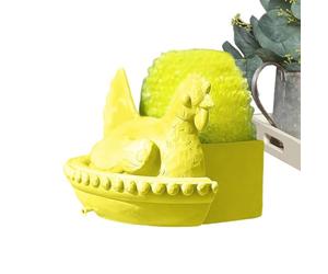 Funny Sponge Holder, Hen Shaped Sink , 6.3 x 4.21 x 3.66 Inch Large Drain Rack with Quick Drying, Sturdy Resin Kitchen Container, Counter Holder with Novel Desi